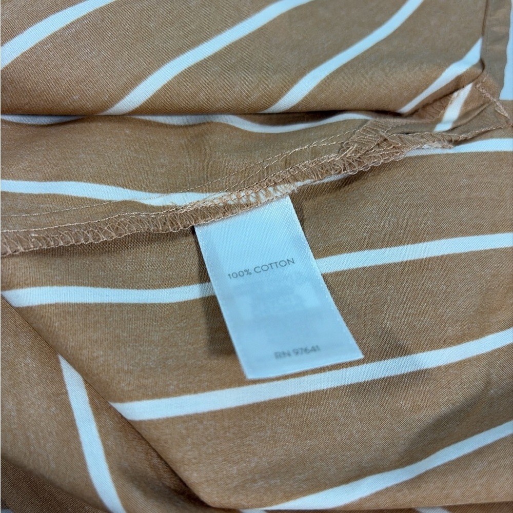 J Jill Womens Long Sleeve Button Up Striped Shirt Size Small Brown White - Picture 7 of 8
